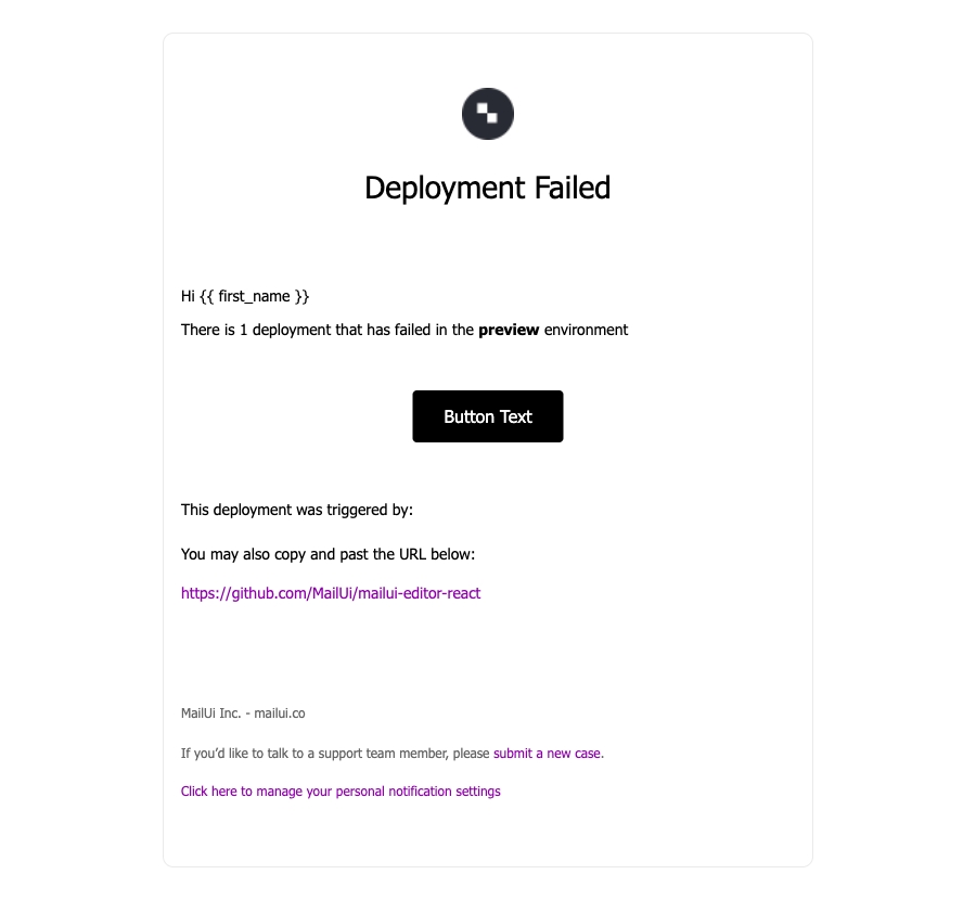 Failed Preview Deployment