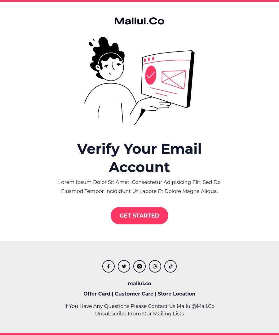 Email verification template html free