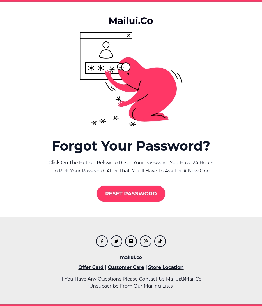 forgot password HTML email template code