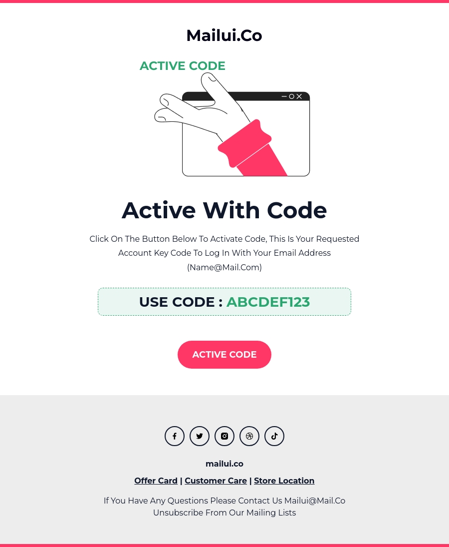 Free email notification template html code