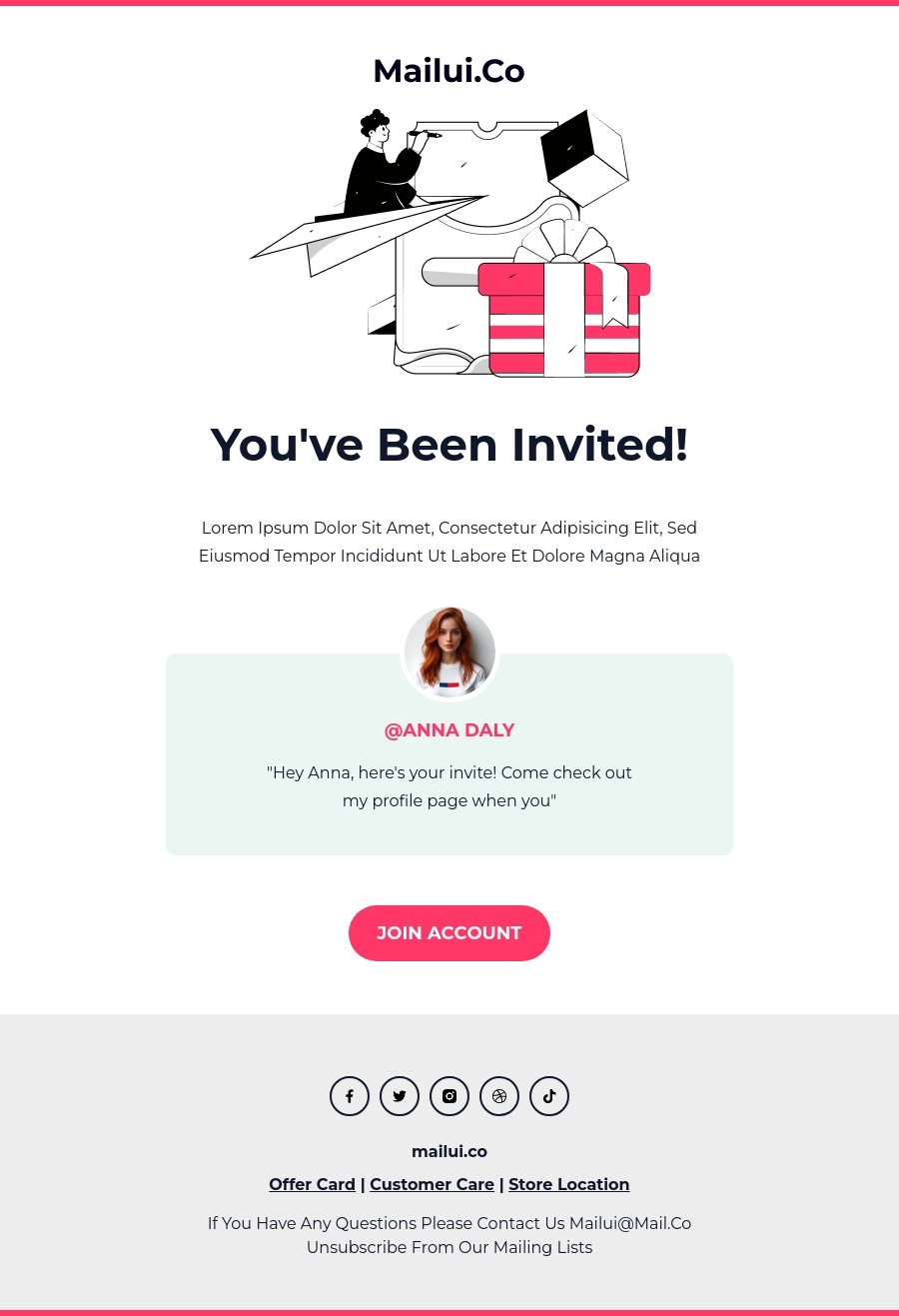 free event invitation HTML email template