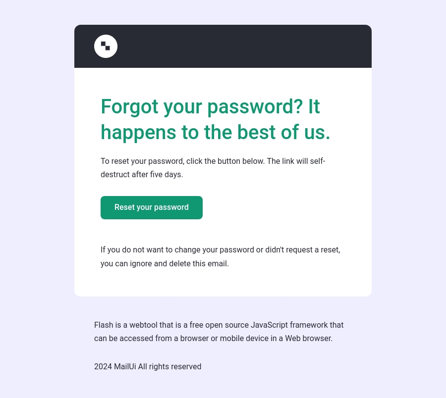 forgot your password HTML email template